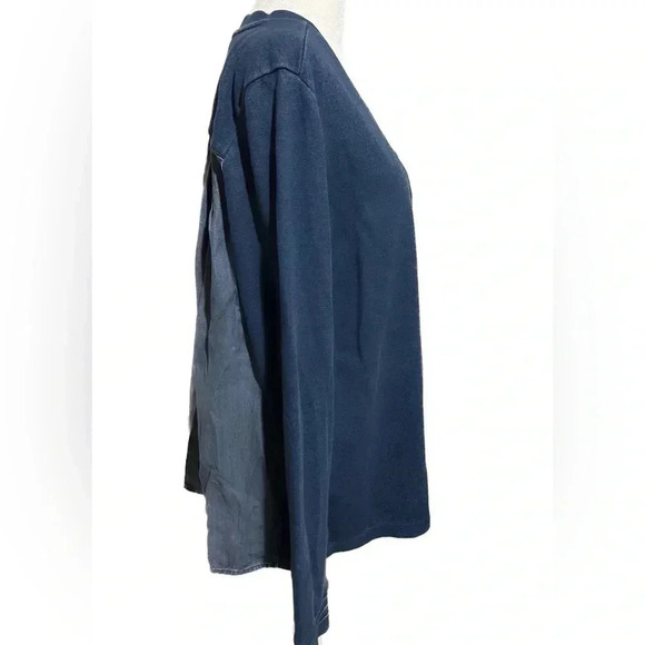 NWT Scotch and soda blue sweatshirt with chambray pleated back size 2 - Picture 2 of 7